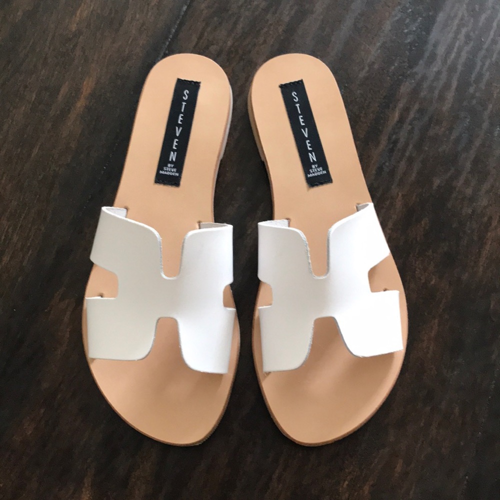 Steve Madden White Greece Sandal